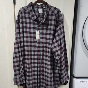 NEW 4XB Rowm Big Mens Long Sleeve Button Front Wine Shirt 100% Cotton MSRP $60